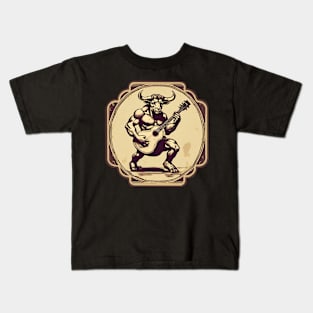 Minotaur play guitar Kids T-Shirt